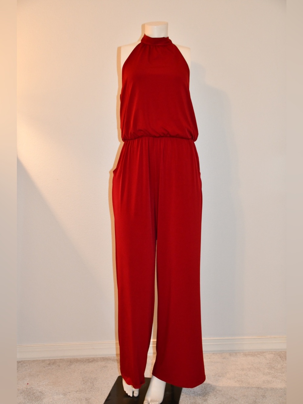 Annabelle Red Halter-Neck Women's Jumpsuit small